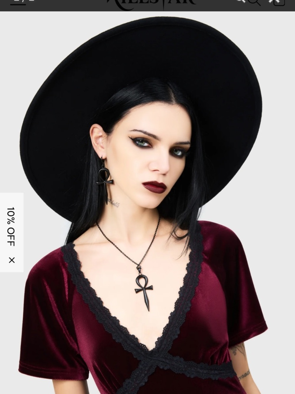 KILLSTAR WOOL WITCH BRIM HAT - Picture 10 of 10